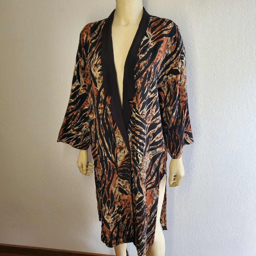 VINTAGE 80s Animal Print Duster - Picture 7 of 9